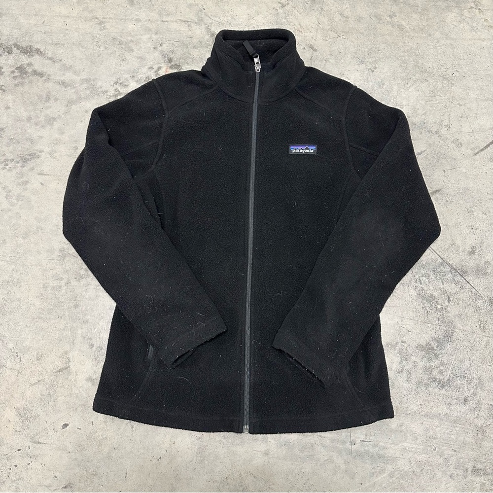 Patagonia Jacket Womens Small Black Classic Synchilla Fleece Worn Wear Outdoor
